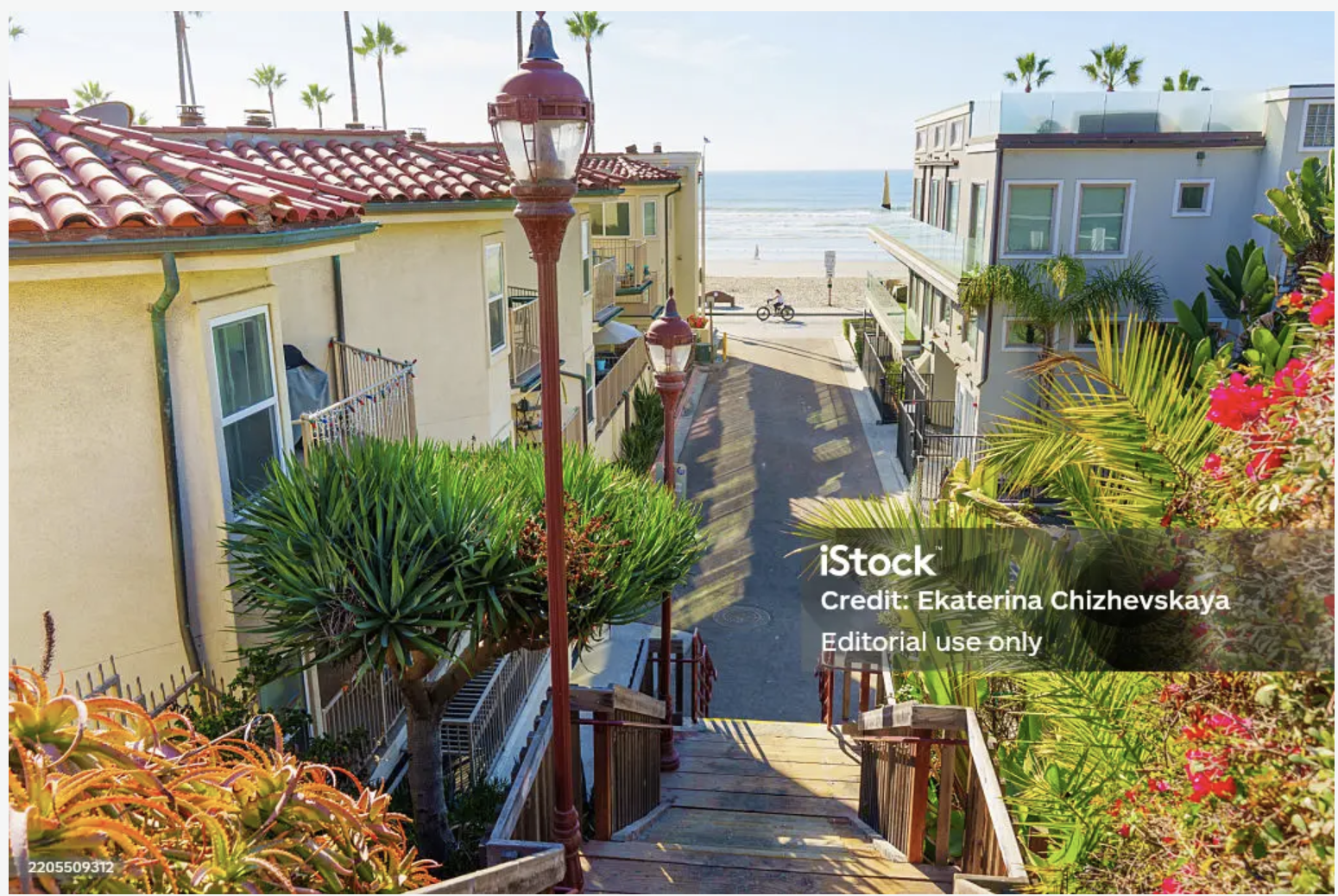 Coastal street in Oceanside, California